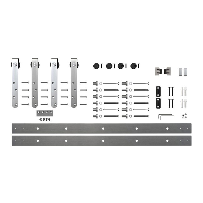 8ft Classic Strap | Furniture Sliding Barn Door Hardware Kit for 2 Doors Up to 24in W