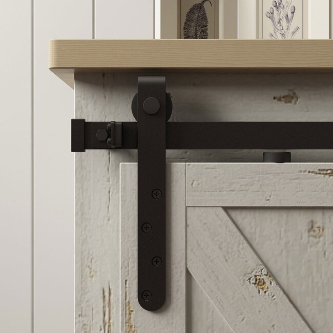 Black Powder Coated Finish with POM Thermoplastic Wheels | Classic Strap Roller Kit for Sliding Barn Doors for Furniture