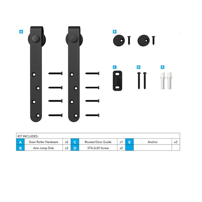 Black Powder Coated Finish with POM Thermoplastic Wheels | Classic Strap Roller Kit for Sliding Barn Doors for Furniture