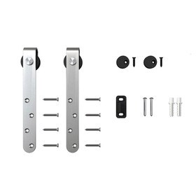 304 Grade Brushed Stainless Steel Finish with POM Thermoplastic Wheels | Classic Strap Roller Kit for Sliding Barn Doors for Furniture