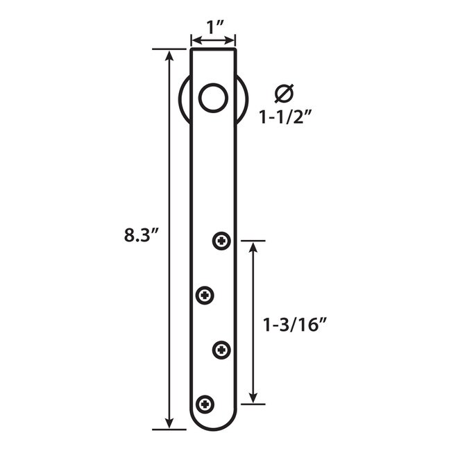 Black Powder Coated Finish with POM Thermoplastic Wheels | Classic Strap Roller Kit for Sliding Barn Doors for Furniture