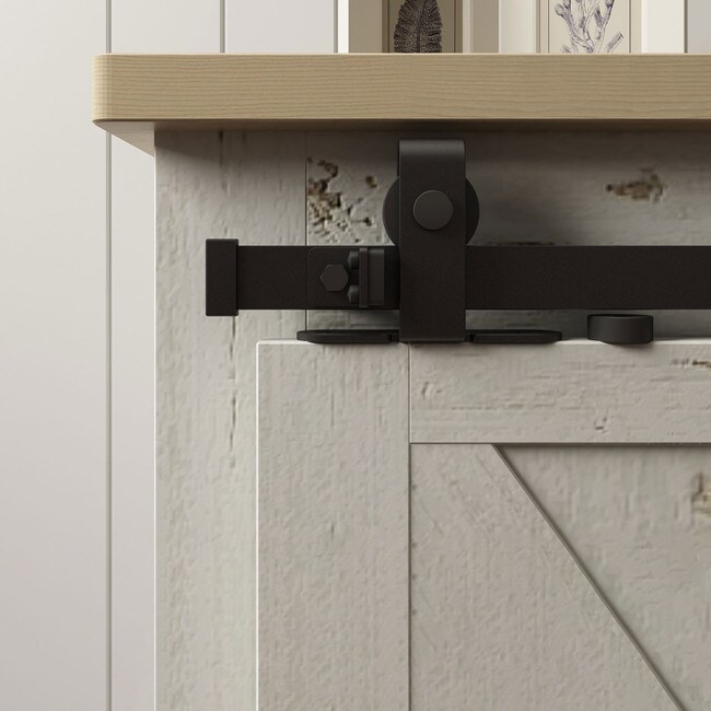 Black Powder Coated Finish with POM Thermoplastic Wheels | Top Mount Roller Kit for Sliding Barn Doors for Furniture