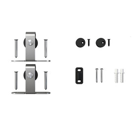 304 Grade Brushed Stainless Steel Finish with POM Thermoplastic Wheels | Top Mount Roller Kit for Sliding Barn Doors for Furniture
