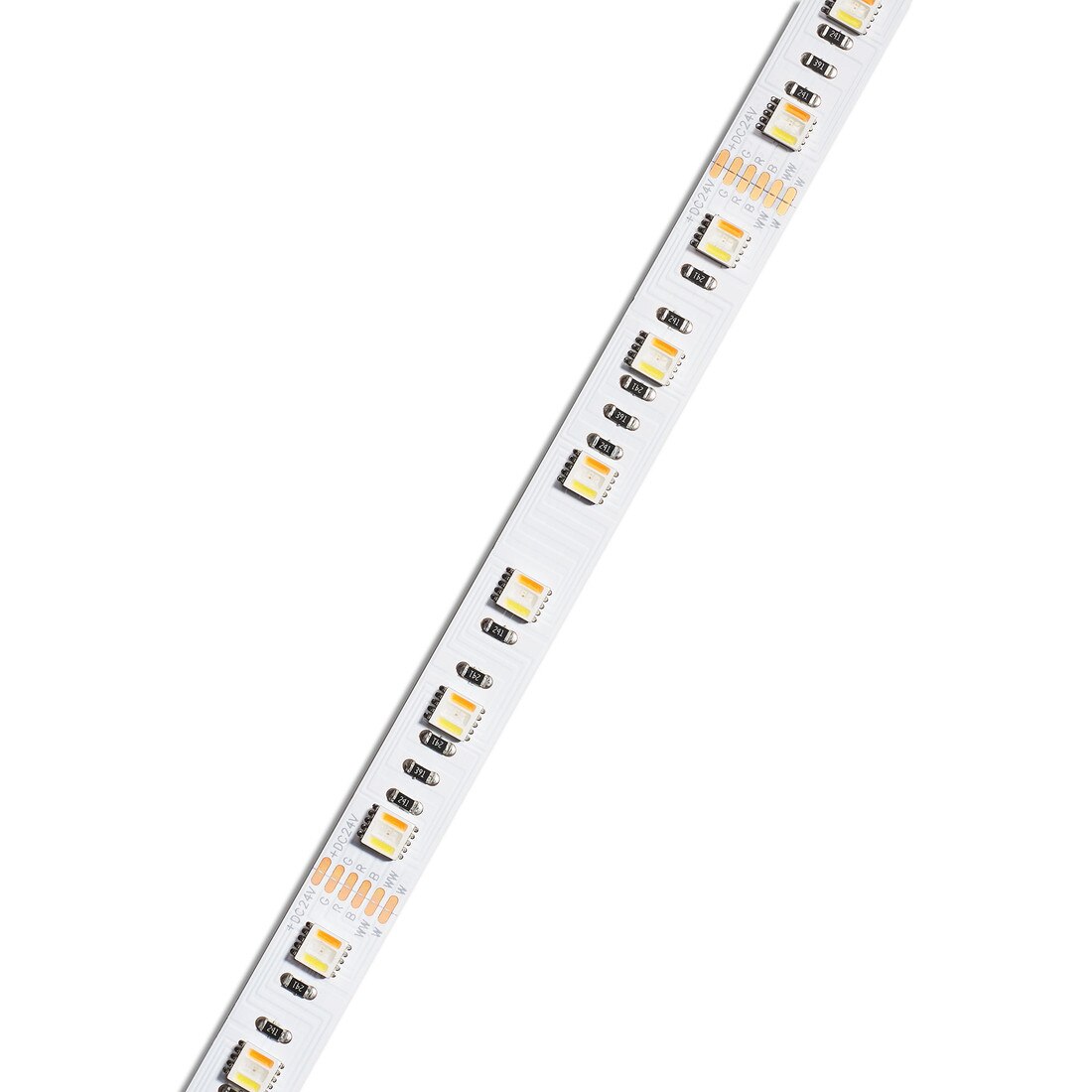 1/2" (12mm) Wide LED Tape Flexible Strip Lighting | 5050 Chip 5 in 1 Color Changing RGB with Tunable White | 7.3 Watts 24V IP20 UL | 16.4' Roll