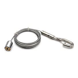 Locking Adjustable Cable Hook Kit for Singage and Displays | Polished Chrome Steel Finish