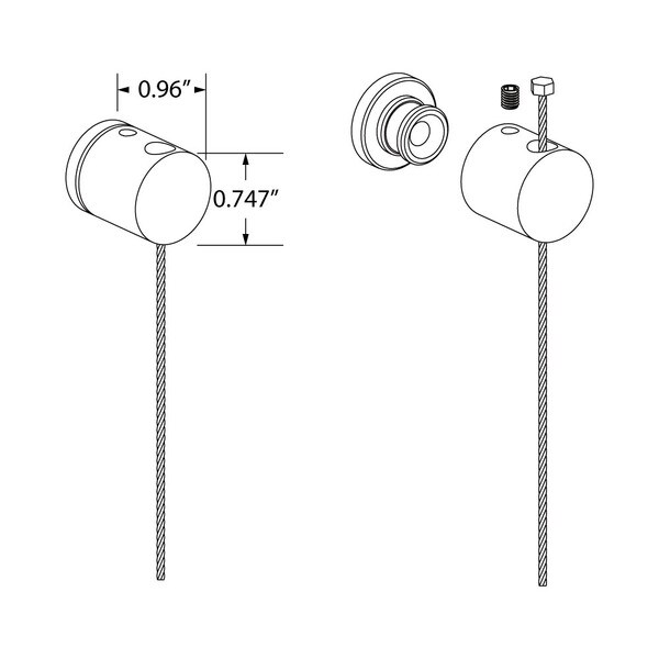 120" Nylon Cable With Standoff Fitting