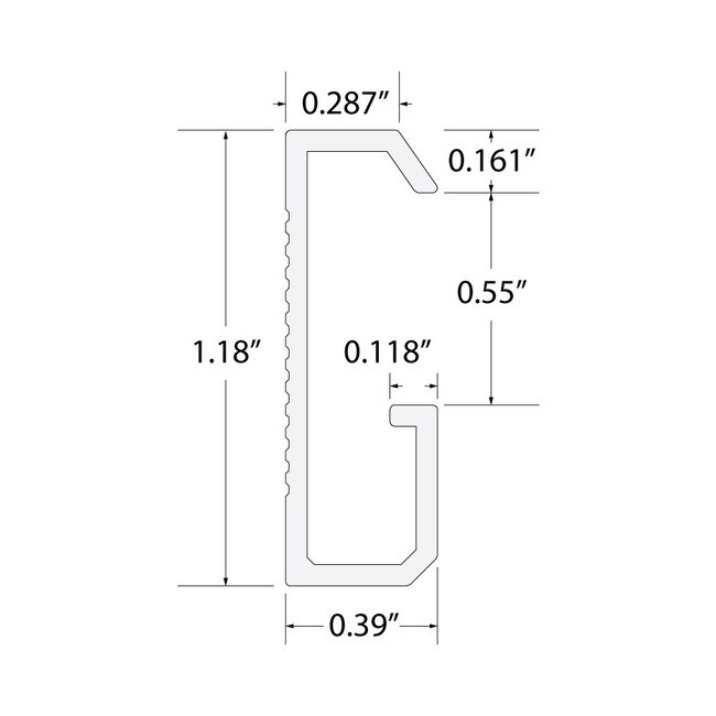 White Wall Track For Art System, 6' Length