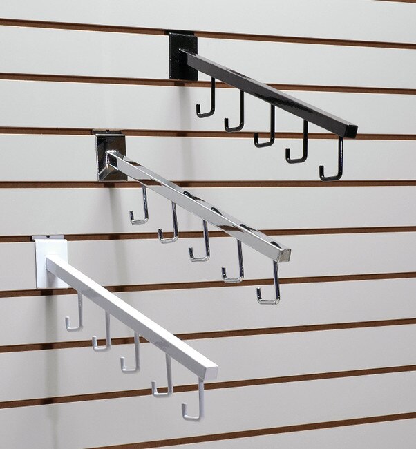 Brite Chrome 5 Hook Metal Slatwall Bracket