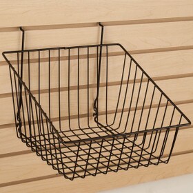 Black Sloped Front Basket 12"W X 12"D X 8"H