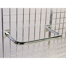 Bright Chrome U Shaped Hang Rail For Gridwall