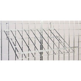 15" X 24"Bright Chrome Slanted Shelf For Gridwall 60° Lip