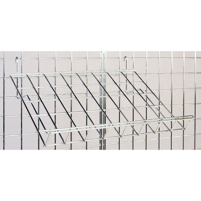15" X 24"Bright Chrome Slanted Shelf For Gridwall 60° Lip
