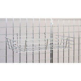 12"D X12"W X 4"H Bright Chrome Small Basket For Gridwall