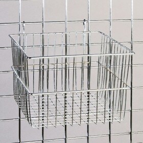 12"D X12"W X 8"H Bright Chrome Deep Basket For Gridwall