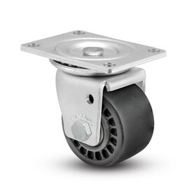 3in Dia | Black Nylon Business Machine Swivel Caster | 3-1/8in x 4-1/8in Top Plate