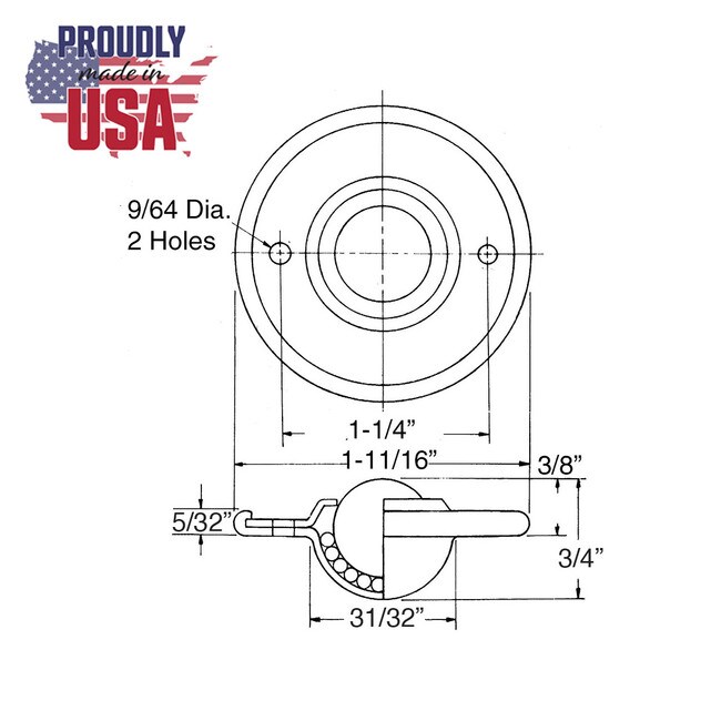 Ball Transfer Industrial Caster with Round Flange