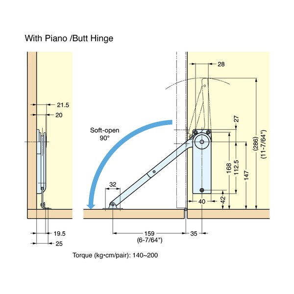 White Light Duty Right Soft-Down Stay | HDS-10KR/WHT Series