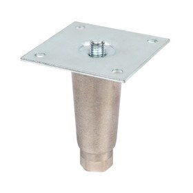 4in H with 3-1/2in Sq | Removeable Mounting Plate | Nickle Plated Econoline Appliance Leg