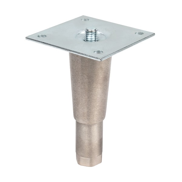 4in H with 3-1/2in Sq | Removeable Mounting Plate | Nickle Plated Econoline Appliance Leg