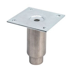 4in H with 3-1/2in Sq | Mounting Plate | Stainless Steel Tubular Leg