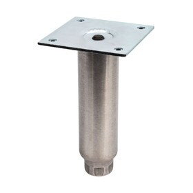 6in H with 3-1/2in Sq | Mounting Plate | Stainless Steel Tubular Leg