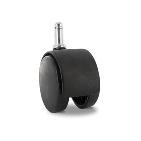 2-3/8in Dia | Black Swivel Hooded Hercules Twin Wheel Caster |3/8 x 1in Friction Ring Stem