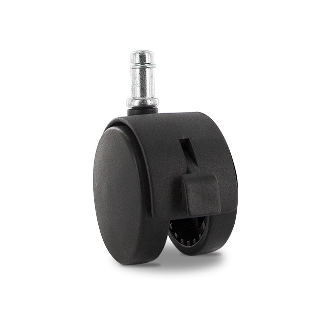 2-3/8in Dia | Black Swivel Hooded Hercules Twin Wheel Caster |3/8 x 7/8in Friction Ring Stem