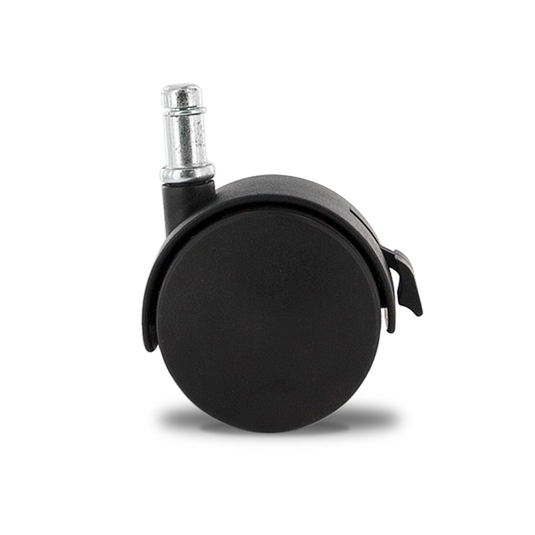 2-3/8in Dia | Black Swivel Hooded Hercules Twin Wheel Caster |3/8 x 7/8in Friction Ring Stem