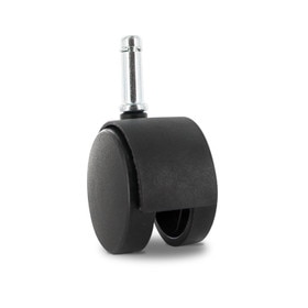 2-3/8in Dia | Black Swivel Hooded Hercules Twin Wheel Caster |7/16 x 1-3/8in Friction Ring Stem