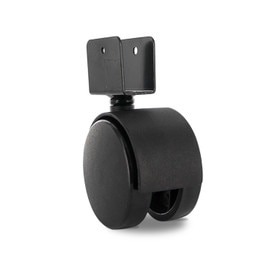 2-3/8in Dia | Black Swivel Hooded Hercules Twin Wheel Caster |U-Clip Stem