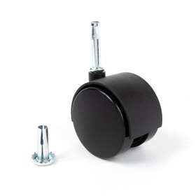 2-3/8in Dia | Black Swivel Hooded Hercules Twin Wheel Caster |5/16 x 1-1/2in Long Gripneck Stem And Socket