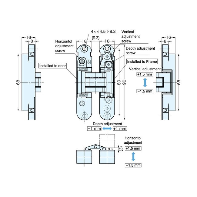 Concealed Hinge Cad