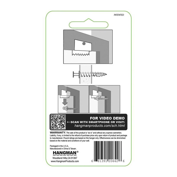 Hangman | 38 x 22mm | Self-Leveling Flushmount Hanger