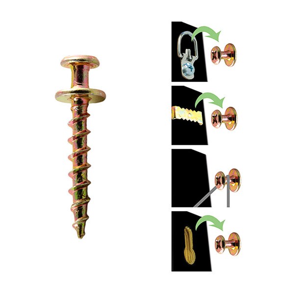 Hangman | #8 x 1in | Gold | Double Headed Bear Claw Hanger