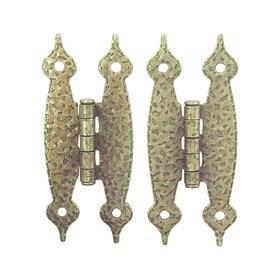 3-1/2" Long Antique Brass Steel Flush Hinge