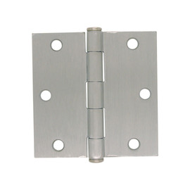 4" x 4" Satin Chrome Square Corner Tipped Hinge With Steel Pin