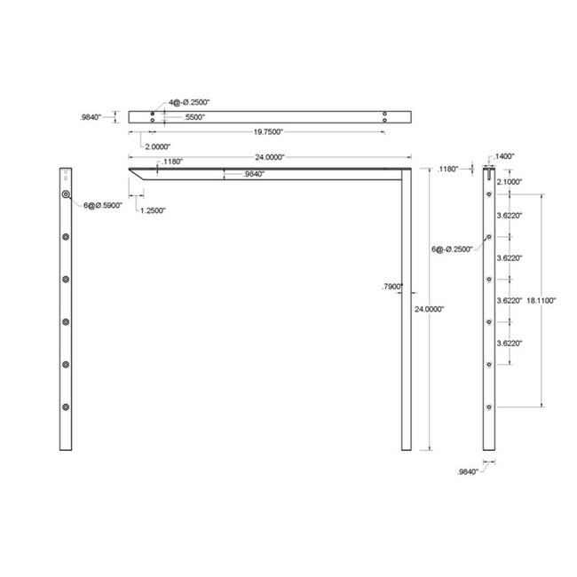 Powder Coated Finish | Hidden Steel Countertop Support Bracket