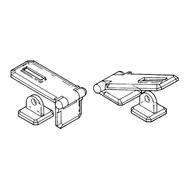 2-3/8" Long x 1-1/16" Wide x 1/8" Thick Black Acrylic Hasp