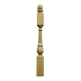 Large Acanthus White Oak Newel Post 5 3/8" W X 52" H