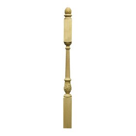 Small Grape White Oak Newel Post 3 1/2" W X 50" H