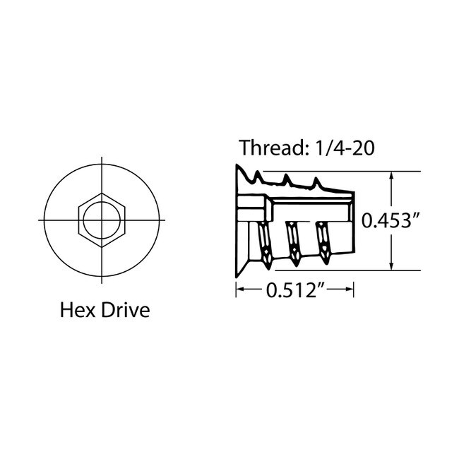 Zinc Plated Hardened Steel | Insert Nut