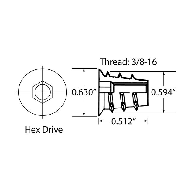 Zinc Plated Hardened Steel | Insert Nut