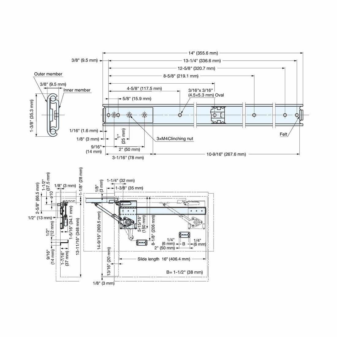 Inset Receding Door Mechanism