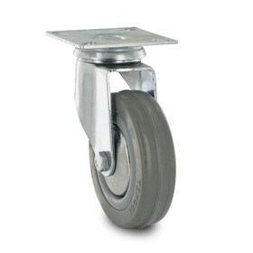 4in Dia | Gray Swivel Super Series Institutional Caster | Square Top Plate 2-15/16in x 2-15/16in