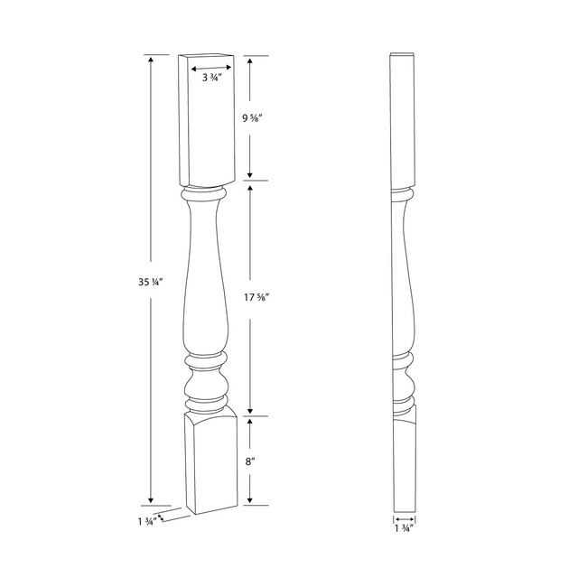 Half Round Island Leg 351/4in H