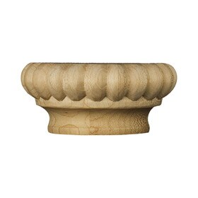 4-1/8in W x 2-1/8in H | Solid Hardwood | Carved Cap