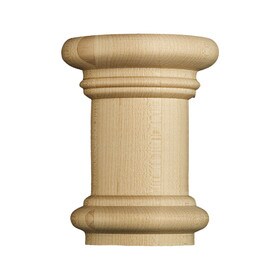4in W x 5-3/8in H | Solid Hardwood | Plain Univeral Cap or Base