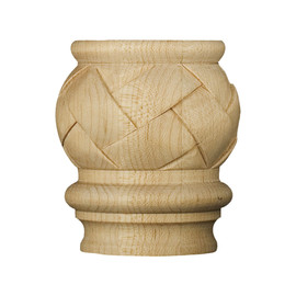3-7/8in W x 4-3/8in H | Solid Hardwood | Universal Weaved Round Cap or Base