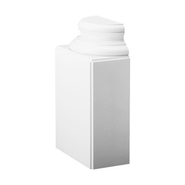 Orac Decor | High Density Polyurethane Half Column Base | Primed White | 22-5/8in H x 13-3/4in W