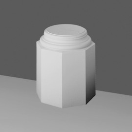 Orac Decor | High Density Polyurethane Whole Column Base | Primed White | 22-7/8in H x 18-1/8in W